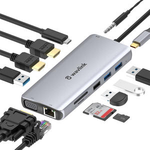 Wavlink USB C Dock 11 Ports MST Hub 87W USB C Charger, USB C to HDMI/VGA Display