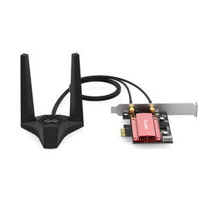 Wavlink AX WiFi 6 3000Mbps PCIe WiFi Adapter with Bluetooth5.2 for Desktop PC | Intel WiFi 6 AX200 | 5G/2400Mbps 2.4G/574Mbps WiFi with Magnetic 5dBi Antenna Base, Advanced Heat Sink,160MHz,OFDMA,MU-MIMO | Support Windows 10 64bit