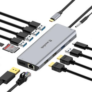 Wavlink USB C 13-in-1 Hub/ Docking Station,  Triple Display Type-C Adapter with 2xHDMI and Display Port, 89W Laptop Charging, Ethernet, MicroSD and SD Card Reader, 3.5mm Audio Jack and 3 USB 3.0 & 2 USB2.0 Ports, for Windows / Mac and more