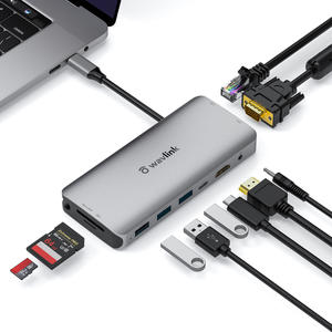 Wavlink Aluminum USB C Hub/Mini Dock,  10-in-1 USB C Adapter, with 87W PD Charging, 4K 30Hz HDMI Port, 2K 60Hz VGA Port, 2 USB 3.1 Ports, USB 2.0 Port, MicroSD and SD Card Reader, 3.5mm Audio Jack, RJ45 Ethernet Port for Windows / Mac and more