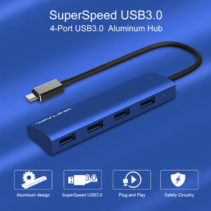 Wavlink 4-Port USB 3.0 Hub USB 3.1 Type C Hub Adapter Aluminum Body for Macbook, Chromebook Pixel, or other USB-C devices