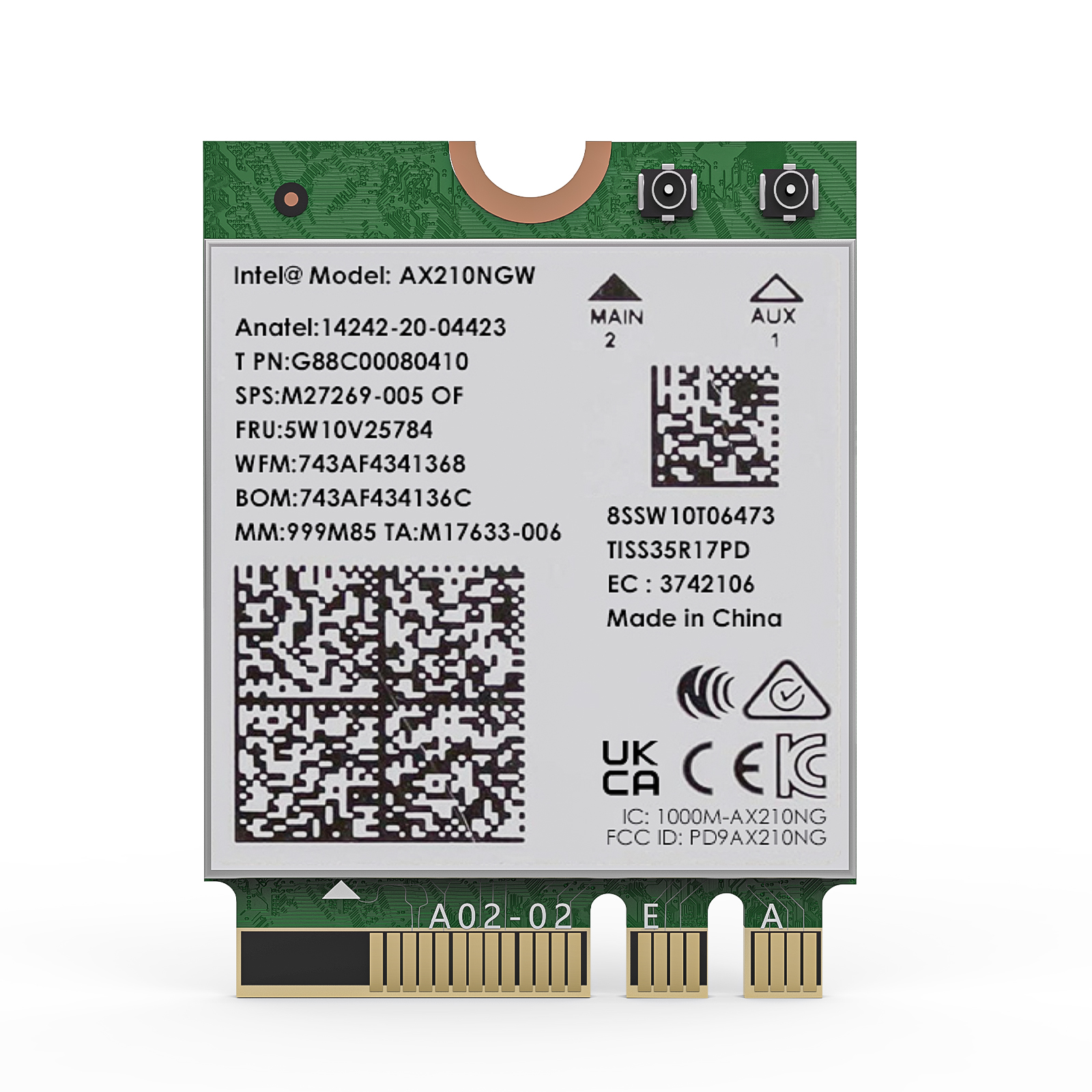 WAVLINK WiFi 6E AX210 Draadloze Module Met Bluetooth 5.3 - 5400 Mbps Tri-Band Voor Laptop