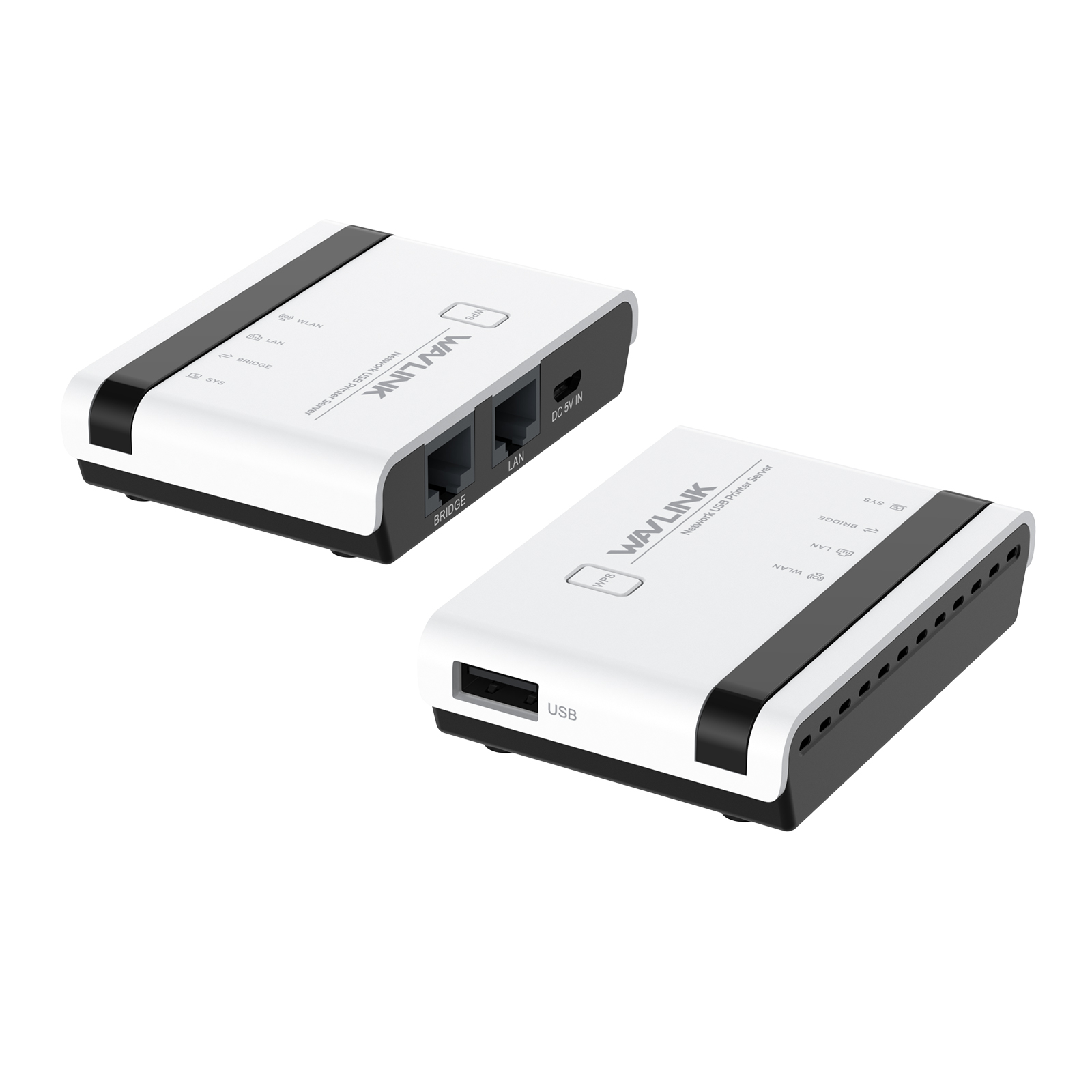 WAVLINK USB Wireless Print Server, WiFi Print Server with 10/100Mbps  LAN/Bridge, 480Mbps USB2.0, Support Wired/Wireless/Standalone Modes,  Compatible