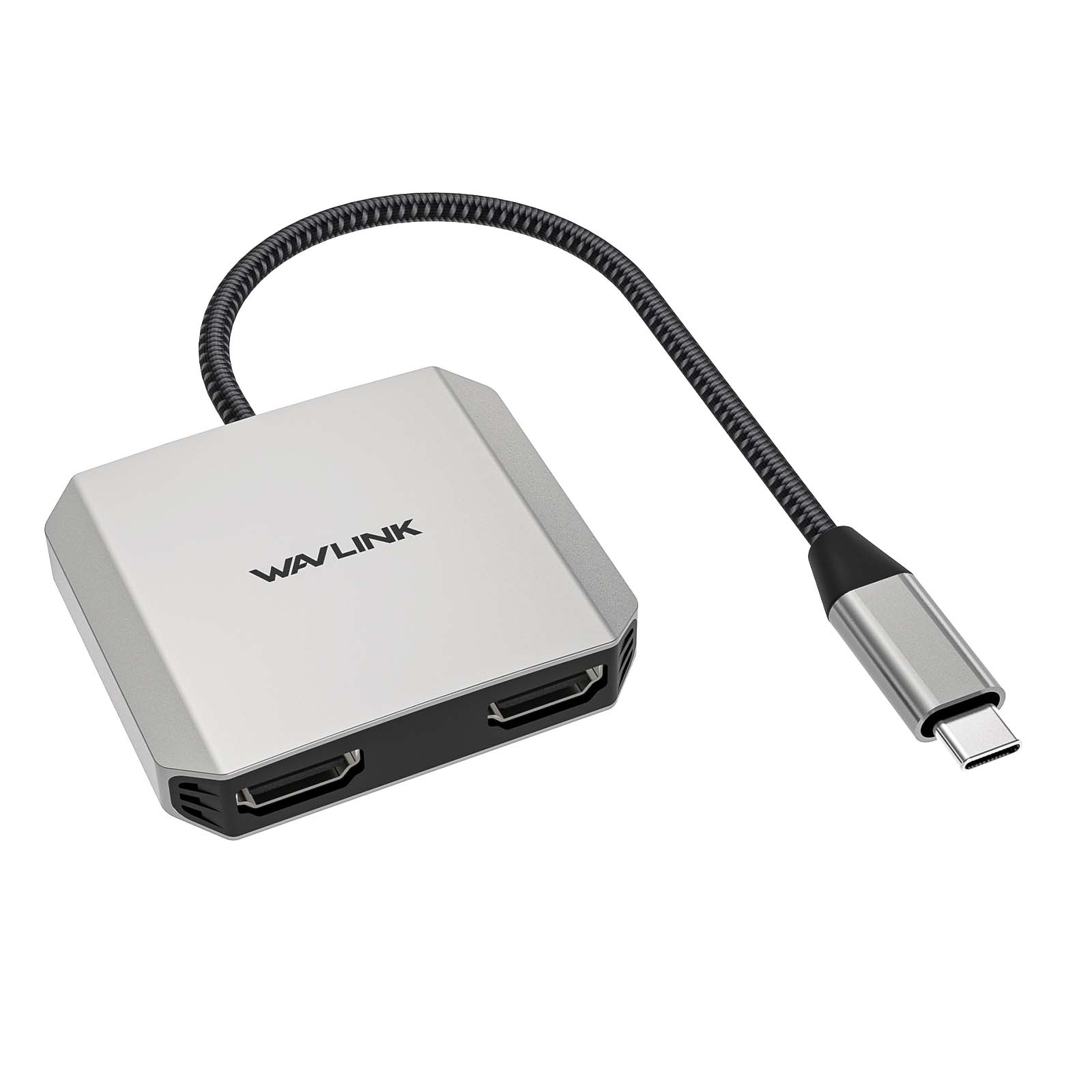 WAVLINK USB C to Dual HDMI Splitter 4K@60Hz, 3-In-1 HDMI Adapter