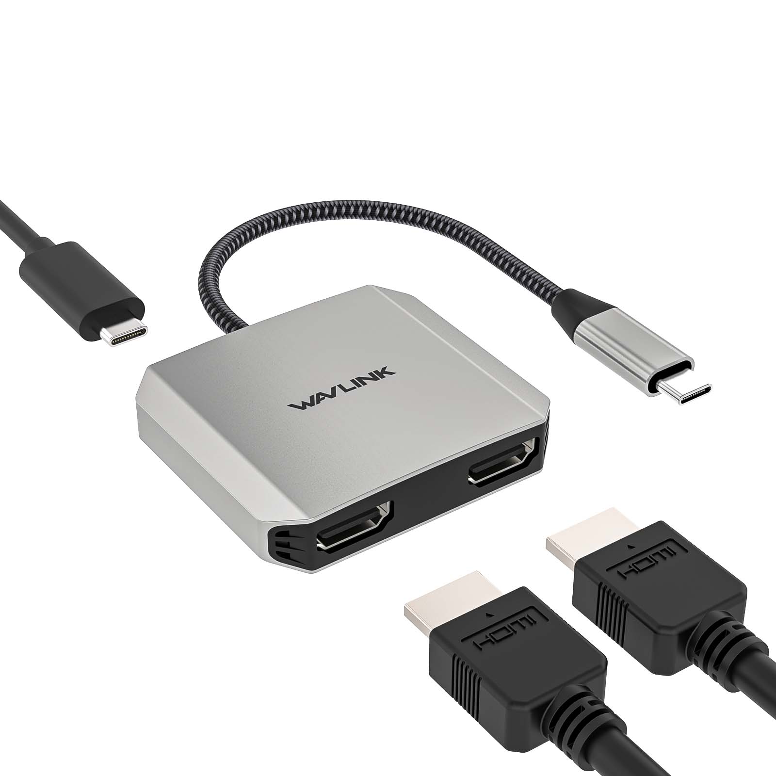 Anker USB C to Dual HDMI Adapter Dual 4K Display Hub Portable for  MacBook/iPad
