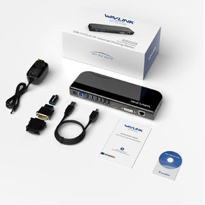 Wavlink USB 3.0 Universal Laptop Docking Station, Dual Video Monitor  Supports DVI/HDMI/VGA to 2048 × 1152, Gigabit Ethernet, Audio, 6 USB Ports for Laptop/Ultrabook/PCs - AU PLUG