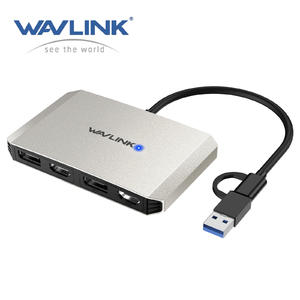 WAVLINK USB 3.0/USB C to DisplayPort and HDMI Adapter, DisplayLink Dual 5K@60Hz Monitor Hub for Dell HP Surface Lenovo, Compatible with Windows and M1/M2 Mac