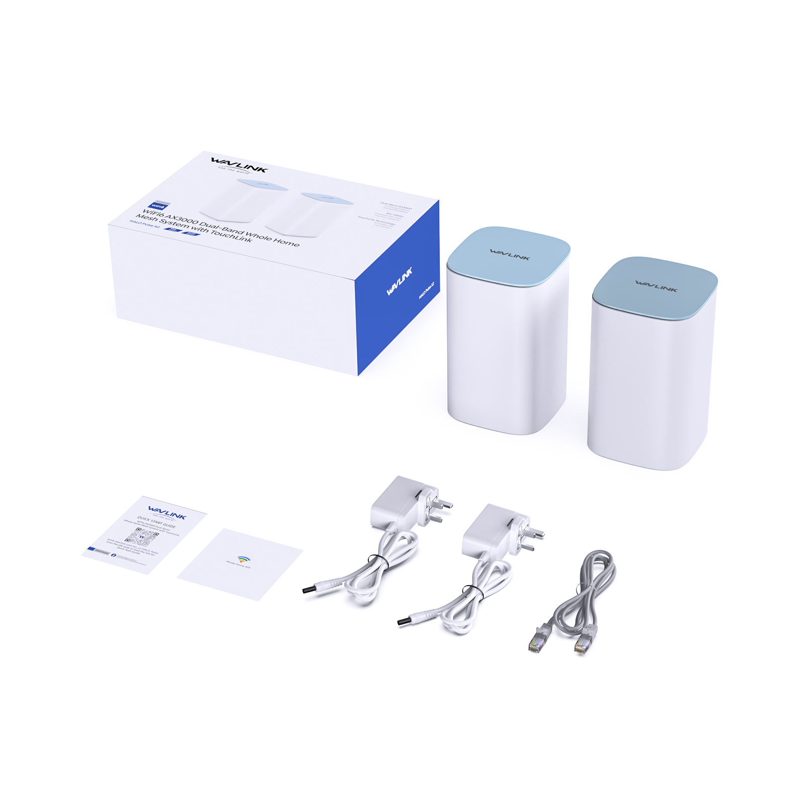 Dual-Band AX3000 Whole Home WiFi6 Mesh System :551X2 - UK PLUG