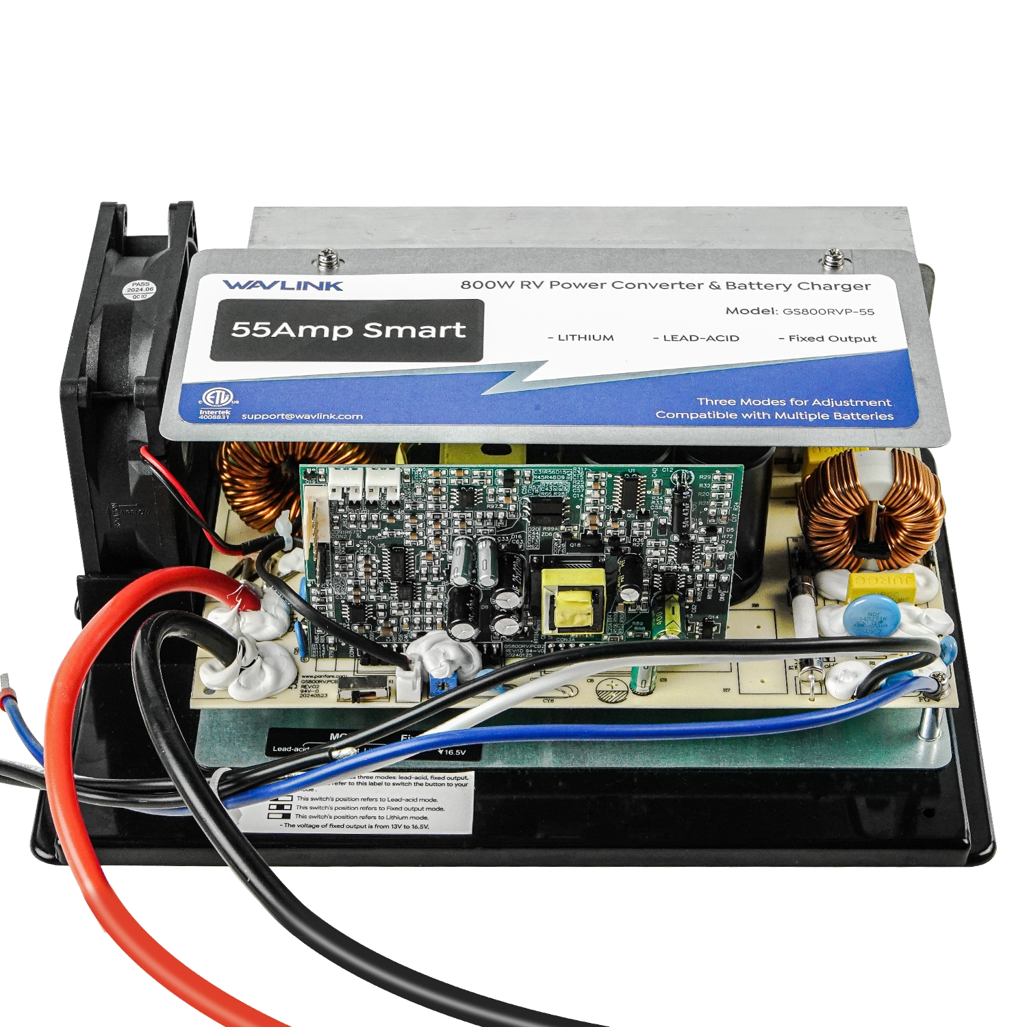 WAVLINK 55Amp RV Power Converter GS800RVP-55 - US PLUG