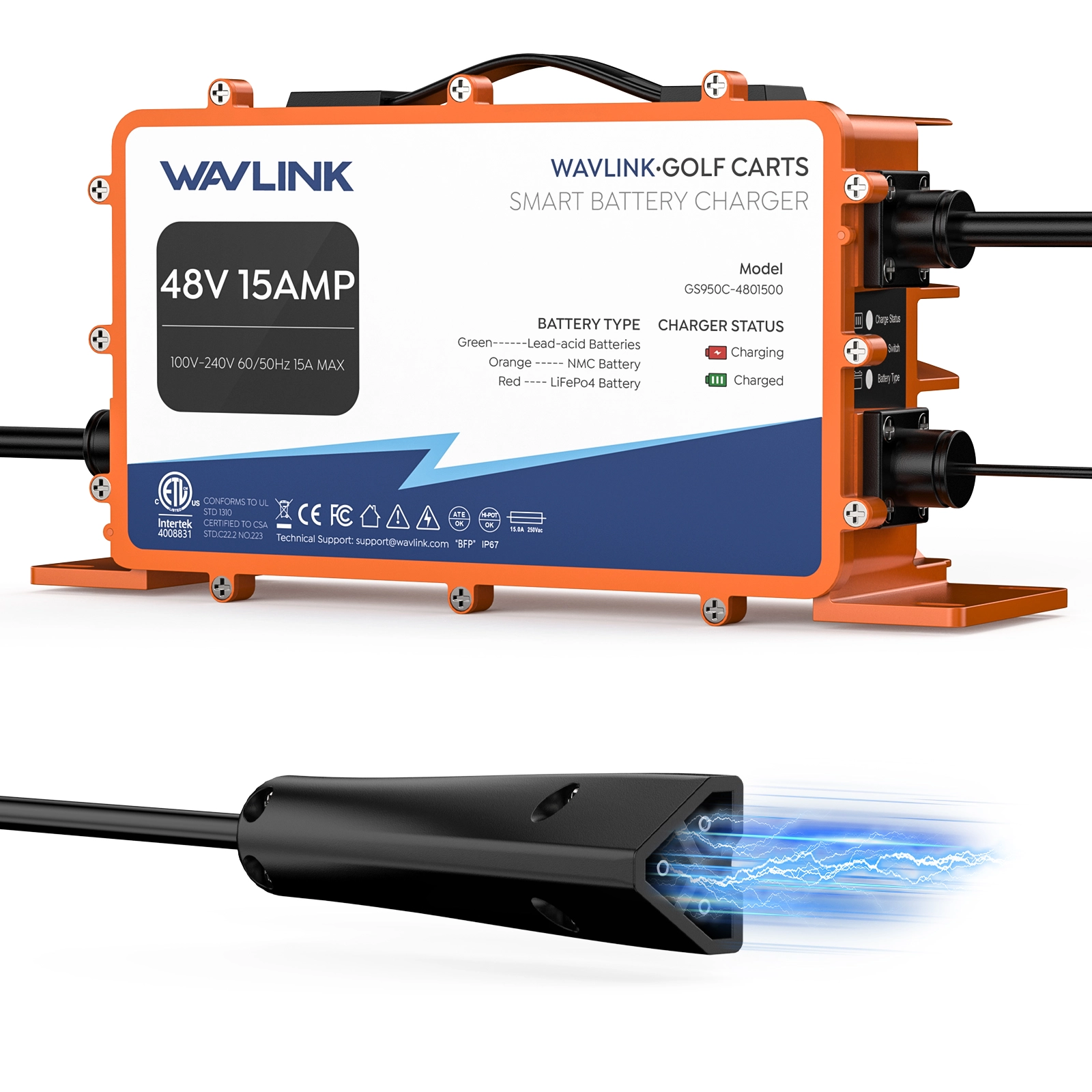 WAVLINK Golf Cart Smart Battery Charger GS950C  - US PLUG