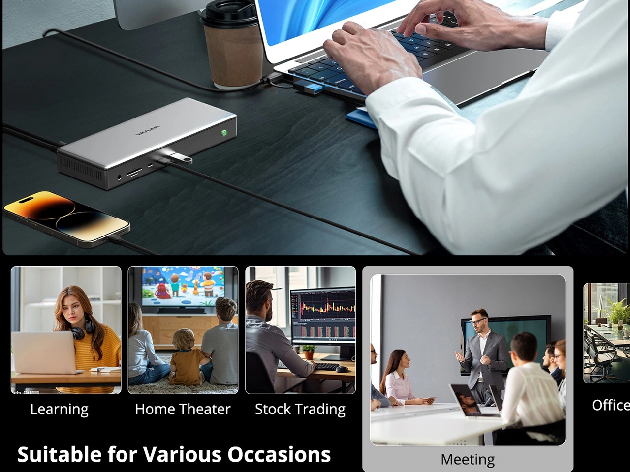 Multi-scene usage office stock trading home entertainment learning meeting