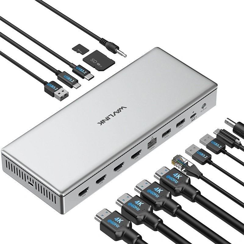 Universal 10G Quad 4K Docking Station with PD 100W Upstream Charging - EU PLUG