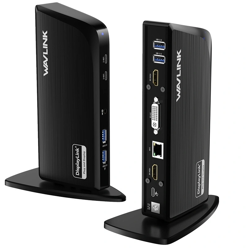 WAVLINK 13-in-1 USB-C Docking Station for Laptop, Triple Display (4K HDMI + 2K HDMI/DVI), 6×5Gbps USB Ports, Gigabit Ethernet for Mac & Windows - EU PLUG
