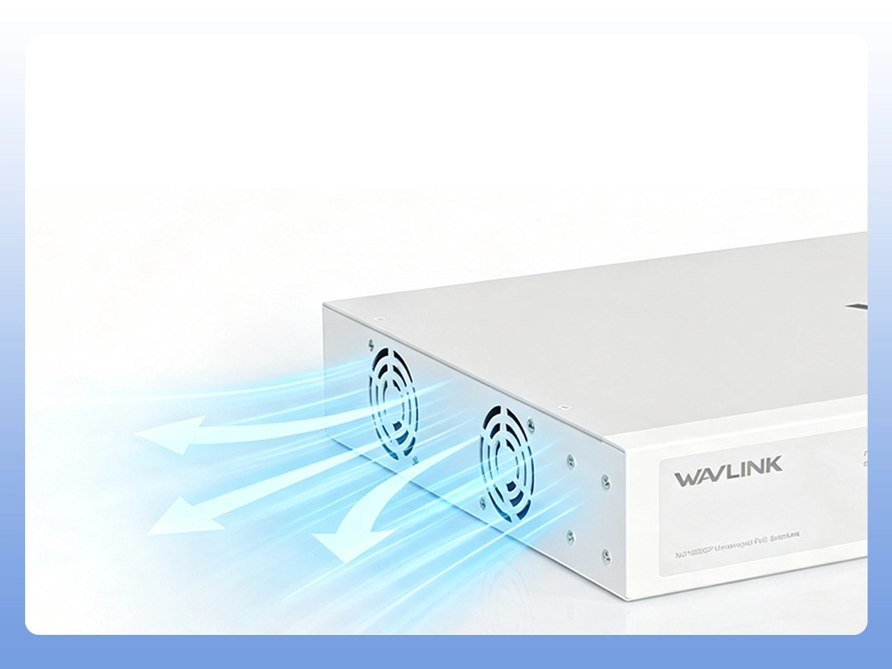Built-in fan plus multi-side vents heat dissipation structure