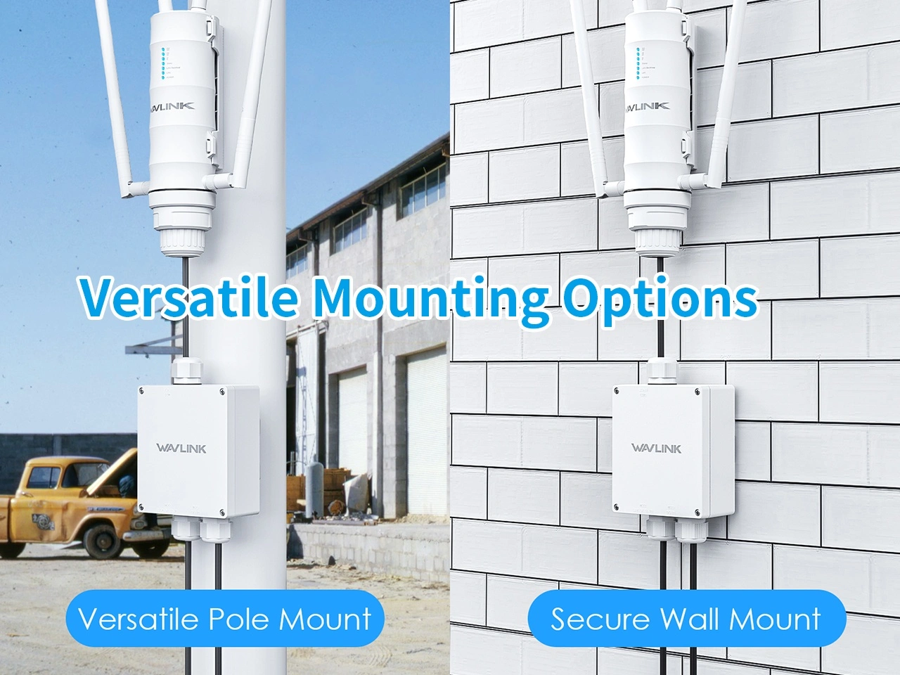Dual installation options wall mount and pole mount poe enclosure