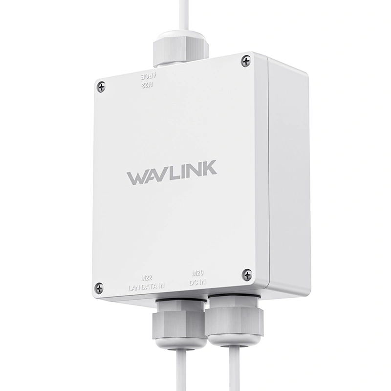 WAVLINK Outdoor PoE Waterproof Box, IP67 Plastic Enclosure with Wall/Pole Mount Kit