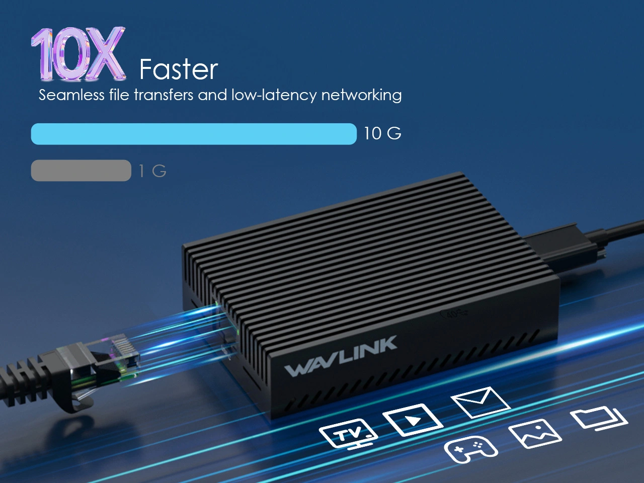 10x faster speed USB3.2 Gen2x2 10G ethernet adapter